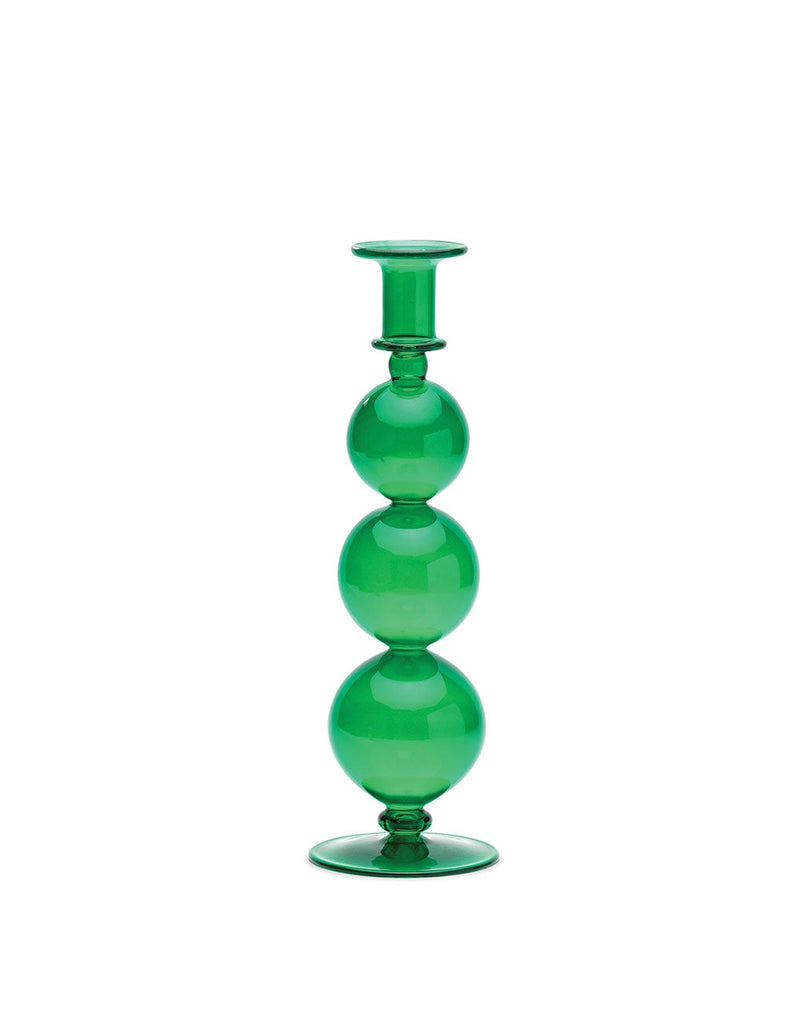 Country Green glazen kandelaar