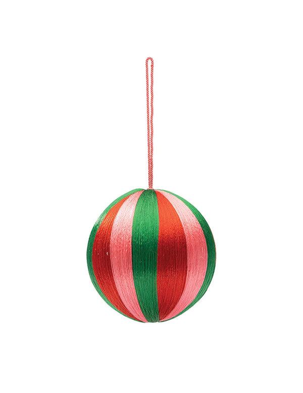 Groen/rood Kerstbal - d12,5 cm