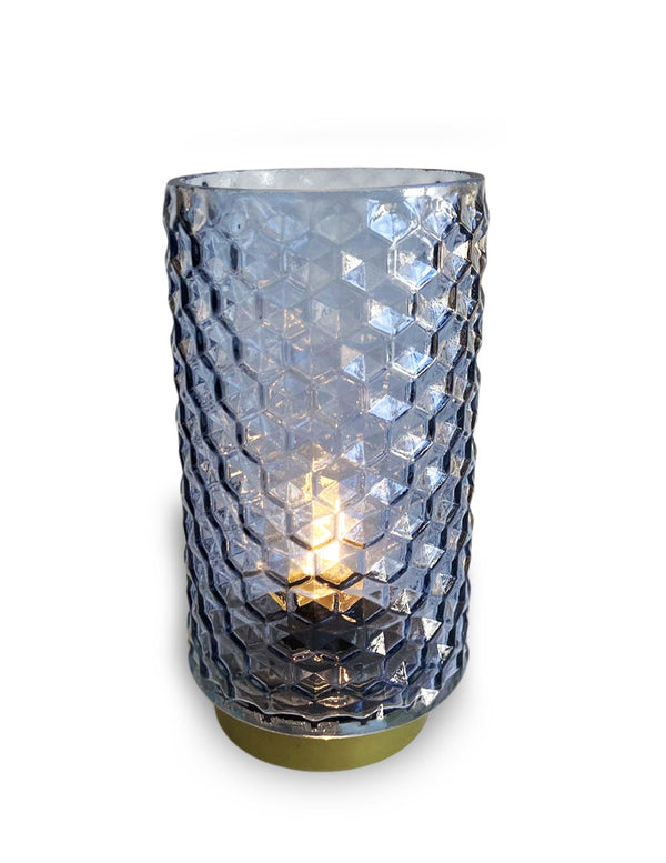 Edgy glas batteri lampe - Blå - FEW Design