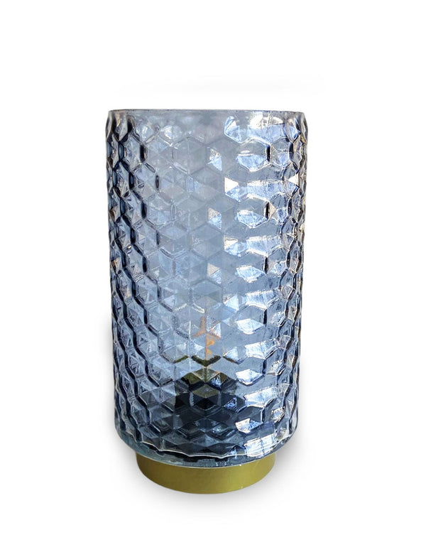 Edgy glas batteri lampe - Blå - FEW Design