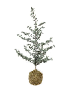 Zijden denneboom met 100 LED lampjes - 115 cm