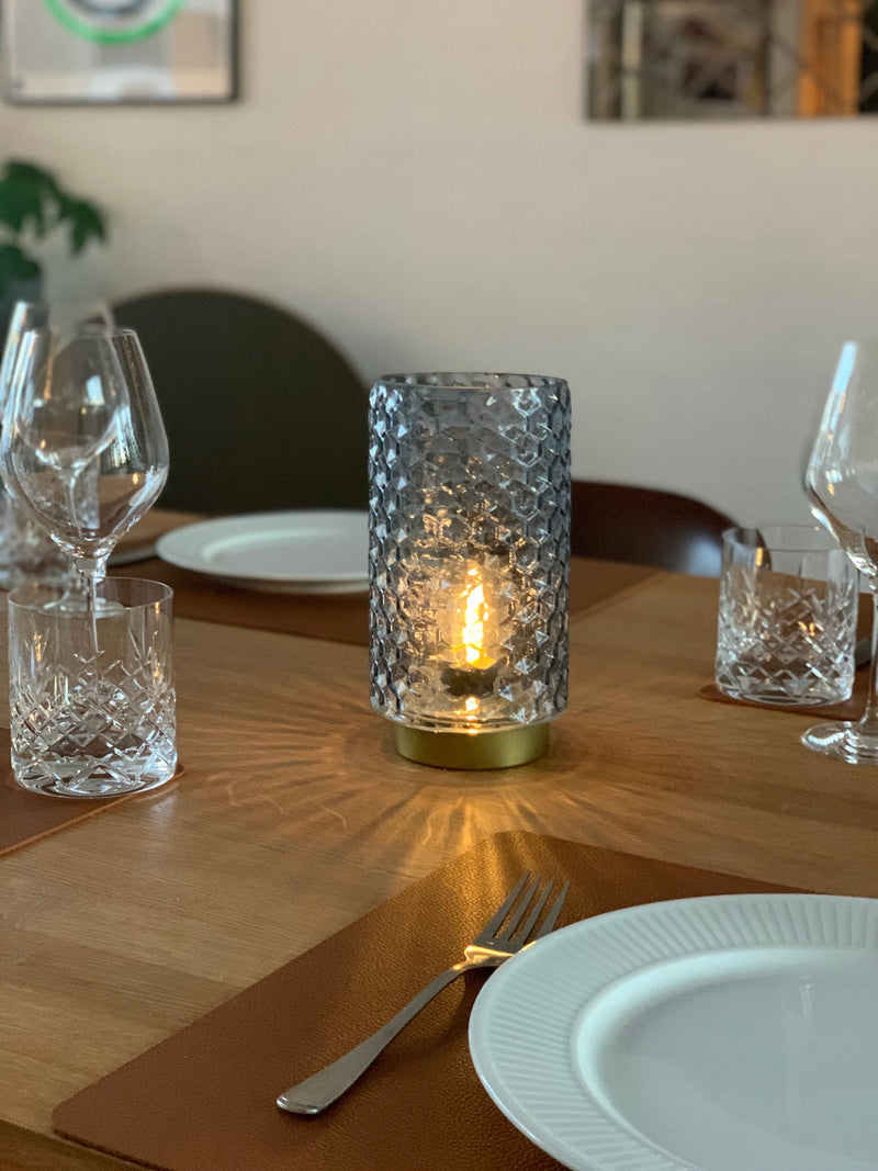 Edgy glas batteri lampe - Blå - FEW Design